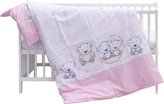 Dětská postýlka s kompletní výbavou Scarlett Toro 120 x 60 cm růžová