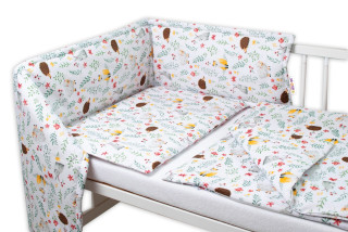 3-dílná sada Mantinel s povlečením Kamarádi louky bílá Baby Nellys 