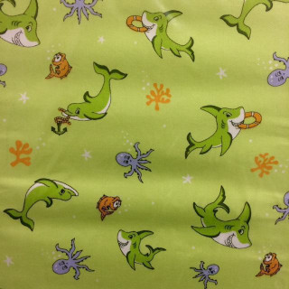 Náhradní potah na lehátko do vaničky bavlna Péťa ZELENÝ DELFÍN