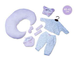 Obleček pro panenku miminko New Born velikosti 40-42 cm Llorens 5dílný růžovo-bilý