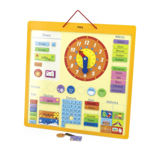 Dřevěný kalendář česky velký Viga