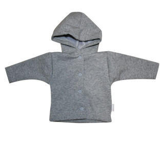 Dětský teplákový kabátek s kožíškem a kapucí MKCool Šedý melír