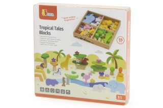 Dřevěné africké bloky 55 kusů