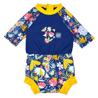 Plavky Happy Nappy kostýmek 3/4 rukáv Sunsuit Garden Delight