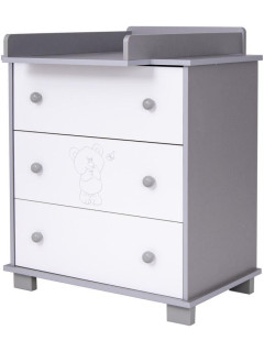 Dětská komoda Drewex Malý medvídek a motýlek šedá