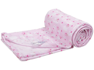 Letní bavlněná deka 150×200 cm – růžová se zajíčky