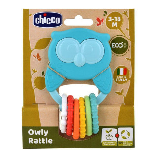 Kousátko s chrastítkem Eco+ Sova Owly Chicco