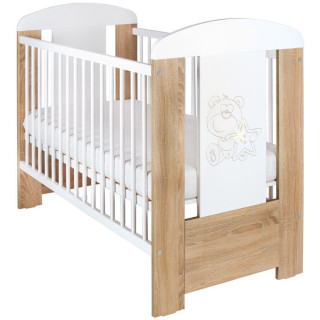 Dětská postýlka New Baby Méďa s hvězdičkou 120 x 60 cm standard dub