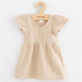Kojenecké mušelínové šaty beige New Baby