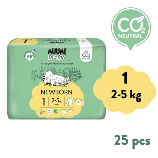 Eko pleny Muumi Baby 1 Newborn 2–5 kg 25 ks