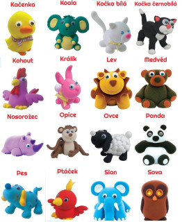 Tvořivá hmota/modelína Paulinda Fun 4 One zvířátka 28g+8g