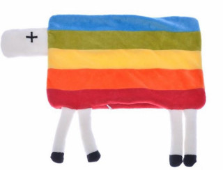 Polštář plyšový ovečka s nožičkami 35x22