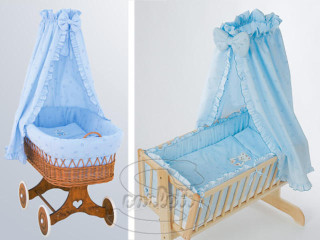 Nebesa Méďa modrý do koše a kolébky