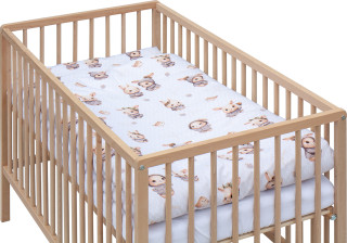 Dětská postýlka s kompletní výbavou přírodní 120 x 60 cm Králíček šedý Scarlett