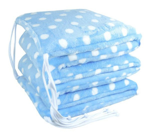 Luxusní mantinel do postýlky Magna Blue Dot - puntík modrá Esito 28 x 180 cm 