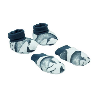 Kojenecký bavlněný set-capáčky a rukavičky Nicol Dolphin