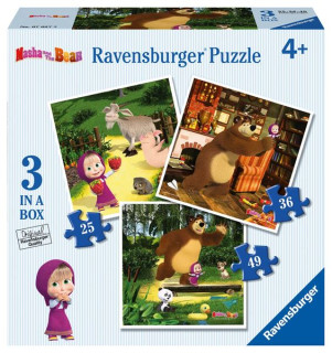 Puzzle Máša a Medvěd 3 v 1