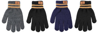Dětské pletené prstové rukavice s nášivkou 6 - 8 let