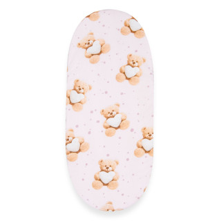 Bavlněné prostěradlo do kočárku Love Teddy Bear 35x75 cm pink New Baby
