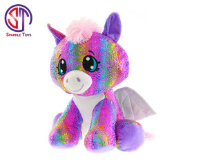 Pegas Star Sparkle plyšový barevný 24cm sedící