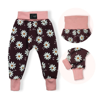 Dětské tepláky s vysokým pasem Daisy vínová Esito