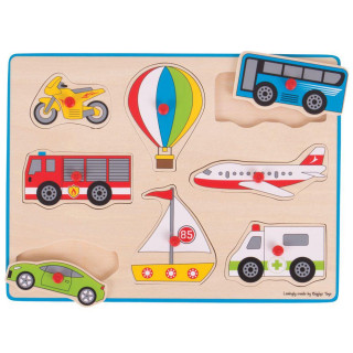 Bigjigs Toys Vkládací puzzle dopravní prostředky