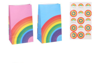 Dárkový sáček 8 ks 13 x 22 x 8 cm dětský + nálepka