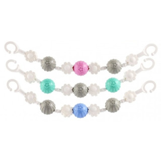 Řetěz/zábrana barevné koule plast 40 cm ŽLUTOŠEDÁ