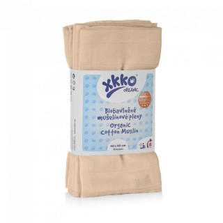 Dětské pleny z biobavlny XKKO Organic 40x40 Staré časy 10 ks - Natural