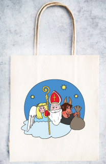 Papírová taška mikuláš bílá 220 x100 x350 mm