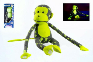 Opice svítící ve tmě plyšová šedá/žlutá