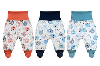 Bavlněné polodupačky rostoucí Medvídek Baby Service Tm.modré