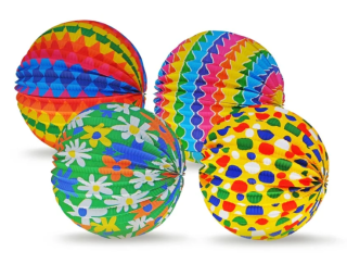 Lampion koule papír průměr 25 cm (bez hůlky)