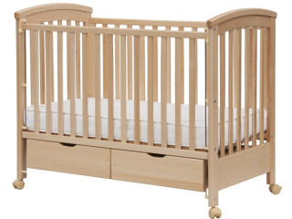 Dětská postýlka Scarlett Nina se dvěmi šuplíky - přírodní - 120 x 60 cm