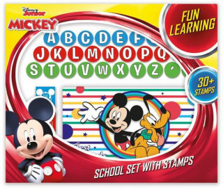 Školní set s razítky - Mickey a závodníci