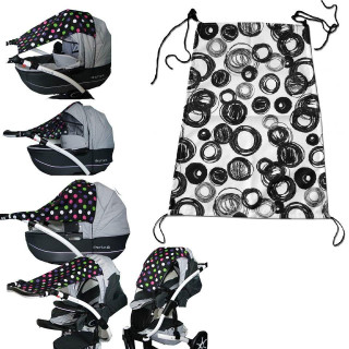 Univerzální sluneční clona ke kočárku různé designy