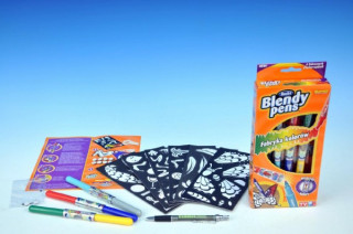 Pera/fixy měnící barvy duhové 6ks s doplňky