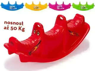 Houpačka plastová 100x37x39 cm se samolepkami nosnost 50 kg 18 m+