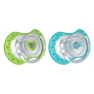 Šidítko silikonové dynamické LOVI Spark 2ks 3 - 6 m, modrá + zelená