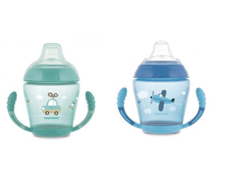 Nevylévací hrníček se silikonovým pítkem a úchyty toys