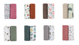 Přikrývka bambusová mušelínová 2 ks 120 x 120 cm Misty Petite&Mars