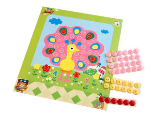 Kreativní sada s nalepovacími knoflíky páv