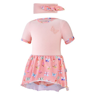 Body šaty tenké set Outlast® UPF 50+ Sv. broskvová, motýlci