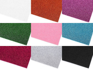 Samolepicí pěnová guma Moosgummi s glitry 20x30 cm 2 ks 