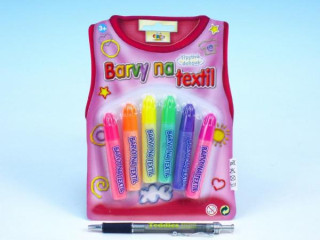 Barvy na textil třpytivé duhové 6ks 