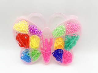 Sada gumiček 500 ks na výrobu náramků Loom band - motýl