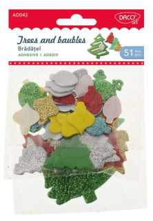 Samolepky vánoční stromečky s ozdobami