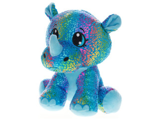 Nosorožec Star Sparkle plyšový modrý 37 cm sedící 