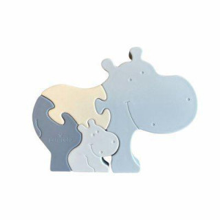 Alfie Silikonové puzzle Hippo Blue mix Petú Petú