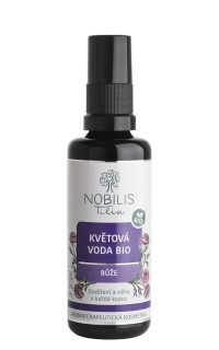 Květová voda BIO Růže 50 ml - fialové sklo Nobilis Tilia